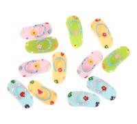 JOINPAYA Lot de 12 Breloques DIY Tongs Miniatures en Résine Modèles Mini Pantoufles Plage Couleurs Pastel Rose Clair Jaune Clair Bleu Lac Accessoires pour Créations Artisanales et Coques