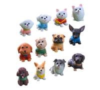 JOINPAYA Lot de 12 Figurines De Chien Miniature en Résine pour Décoration Intérieure Statuettes De Chiot Ornements De Jardin Décorations De Bureau Mixte