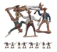 JOINPAYA Lot de 12 Figurines Miniatures du Far West pour Garçon et Filles, Personnages Cow-Boy en Plastique Coloré, Décoration Éducative Western pour Jeux D’Imitation et Apprentissage