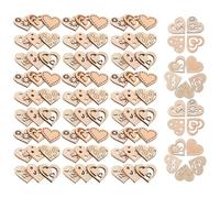 JOINPAYA Lot de 150 set de Copeaux de Bois de Cœur Non Finition Assortiment 5 Styles Accessoires de Bricolage pour Décoration DIY Saint-Valentin Mariage et Loisirs Créatifs