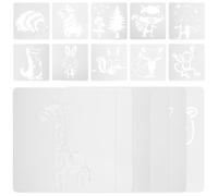 JOINPAYA Lot de 16 Pochoirs de Dessin Animaux en Plastique PET Réutilisables Modèles Creux pour Peinture et Bricolage Garçon et Filles Outil Créatif pour Apprentissage et Activités