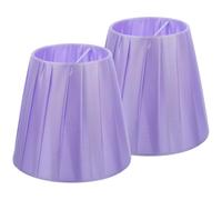 JOINPAYA Lot de 2 Abat-jours à Pince Plissés en Tissu Violet, pour Lampes de Table, Lampadaires et Appliques Murales, Abat-jour Simple et Décoratif pour Éclairage Intérieur, Protection