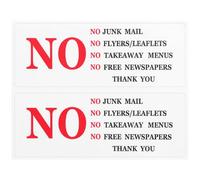 JOINPAYA Lot de 2 Autocollants Pvc « Pas de Publicité » pour Boîte aux Lettres, Adhésif Extérieur Résistant aux Intempéries, Format Standard, Panneau Minimaliste pour Courrier Indésirable