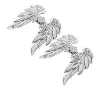 JOINPAYA Lot de 2 Barrettes Vikings en Alliage Métallique Argenté Pinces Françaises D’ailes D’ange Noir Corbeau Accessoires Vintage Légers pour Cheveux Cosplay Médiéval et Coiffures