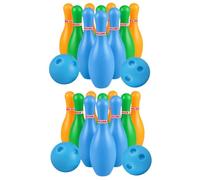 JOINPAYA Lot De 2 Boules De Bowling en Plastique pour Enfants Couleur Aléatoire