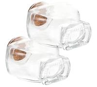 JOINPAYA Lot de 2 Bouteilles en Verre Bouchon de Liège, Forme Cœur Petite Taille, Conteneurs Transparents pour Bricolage et Décoration, Bouteilles à Souhaits Personnalisables, Idées