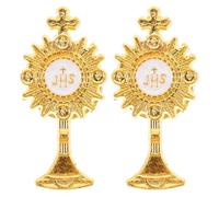 JOINPAYA Lot de 2 Broches de Croix en Métal Épingle de Baptême Décorative Accessoire Religieux pour Cérémonie et Fête Petites Épingles de Sûreté pour Vêtements Pince à Linge Raffinée