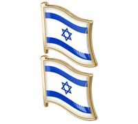 JOINPAYA Lot de 2 Broches Drapeau d'Israël en Alliage 19X18 MM Épingles de Poitrine Décoratives Accessoire pour Vêtements et Fête Nationale Insignes Drapeau Israël Polyvalents