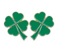 JOINPAYA Lot de 2 Broches Trèfle à Quatre Feuilles Vertes Petite Broche Amulette Irlandaise en Métal Accessoire Décoratif pour Robe Fête Mariage et Anniversaire
