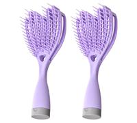 JOINPAYA Lot de 2 Brosses à Cheveux Démêlantes et Massantes, Peignes Creux Portables Violets Miroir Intégré, Adaptés pour Cheveux Secs et Humides, Outils Coiffure Pratiques pour Voyage