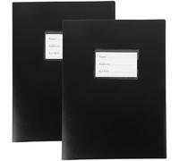 JOINPAYA Lot de 2 Chemises à Pochettes A4 en Polypropylène Mat Transparent Double Insertion pour Classement Professionnel Dossiers de Bureau Noirs Organiseur Léger pour Documents et