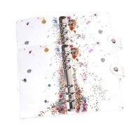 JOINPAYA Lot de 2 Classeurs A6 à Paillettes Couverture Plastique Transparente, Pochette Mince Esthétique pour Fournitures Scolaires, Protège-Cahier Léger et Résistant, pour Album