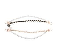 JOINPAYA Lot de 2 Dragonnes pour Téléphone en Perles Breloques Cordons Décoratifs Noirs et Blancs Tressés Chaîne Polyvalente en Résine et Alliage pour Smartphone et Porte-Clés