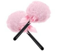 JOINPAYA Lot de 2 Houppettes à Poudre Maquillage du Visage de Sucette, Douce Éponge en Coton Pelucheux Couleur Rose Poudré, Poignée Ergonomique Application Précise et Confortable, Adaptées