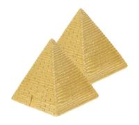 JOINPAYA Lot de 2 Modèles de Pyramide Égyptienne en Résine Dorée, Figurines Pyramidales Rétro, Décoration de Bureau et Maison, Accessoire Décoratif Vintage pour Ambiance Mystérieuse