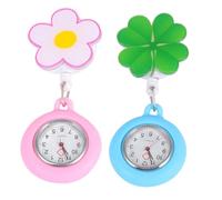 JOINPAYA Lot de 2 Montres de Poche pour Infirmière Rétractables Clip de Sécurité Cadran Numérique à Grands Chiffres Légères et Précises pour Infirmières et Médecins en Milieu