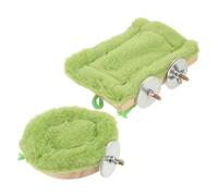 JOINPAYA Lot de 2 Nids pour Oiseaux de Compagnie en Peluche Épaisse Chaud et Douillet Taille Moyenne Couleur Verte Cachette Suspendue pour Cages Oiseaux pour Perruches Calopsittes et