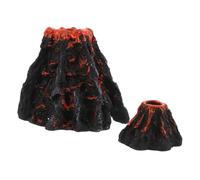 JOINPAYA Lot de 2 Ornements Volcan en Résine Réaliste - Décoration Aquarium Diffuseur d'Oxygène Intégré Volcan Grand et Petit pour Oxygénation des Poissons Paysage Décoratif pour Usage