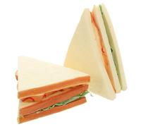 JOINPAYA Lot de 2 Pains Sandwich Factices Réalistes en PU, Accessoires de Simulation Alimentaire pour Décoration Cuisine, Photographie Culinaire et Jeux D’Imitation, Modèle Solide