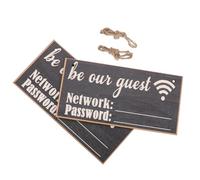 JOINPAYA Lot de 2 Panneaux en Bois 10x20x0,3 Cm Style Tableau Noir Effaçable pour Mot de Passe Wi-fi, Décoration Murale Maison Bureau Chambre D’hôtes, Étiquette Réseau Wifi Réutilisable