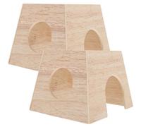 JOINPAYA Lot de 2 Petites Maisons en Bois pour Petits Animaux, Cachettes Intérieures pour Poules, Hamsters et Chinchillas, Abris Rustiques pour Élevage et Nidification, Décor Naturel