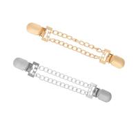 JOINPAYA Lot de 2 Pinces à Pull Métalliques pour Femme Clips pour Châle et Cardigan Finition Dorée et Argentée Accessoires Décoratifs et Maintien Anti-Dévoilement pour Vêtements et