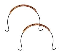 JOINPAYA Lot de 2 Poignées de Théière Remplaçables en Fer Revêtement Rotin Anti-brûlure, Adaptables 11-13 Cm, Accessoire Vintage pour Bouilloire, Usage la Cuisine et Théière Quotidien