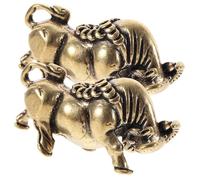 JOINPAYA Lot de 2 Porte-Clés Pendentifs Veau en Laiton, Style Vintage, Décoration Simple et Stable pour Maison, Idée Cadeau Originale