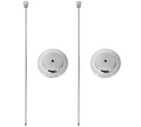 JOINPAYA Lot de 2 Porte-Drapeaux de Bureau en Métal Argenté Mât Droit Multifonctionnel Socle Rond Stable Support Intérieur pour Salle de Conférence et Décoration de Table