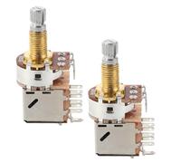 JOINPAYA Lot de 2 Potentiomètres Audio à Fendu pour Guitare et Basse Électriques 18 Mm B500k, Boutons Moletés en Métal, Contrôle Précis du Volume Tonalité, Pièces Détachées pour
