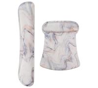JOINPAYA Lot de 2 Repose- Clavier et Tapis de Souris en Mousse à Mémoire de Forme Motif Marbre Blanc Coussin Ergonomique Soulageant Bureau et Usage Quotidien