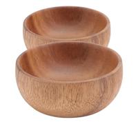 JOINPAYA Lot de 2 Saladiers en Bois D’acacia Naturel 8x3,5 Cm, Bols Ronds pour Salade et Service, Plateaux en Bois Décoratifs Polyvalents Cuisine, Maison et Restauration