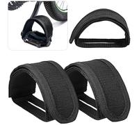 JOINPAYA Lot de 2 Sangles de Pédales de Vélo en Polyester Noir 15X5X6Cm Cale-Pieds Réglables Applicables pour VTT Vélo de Route Accessoires de Cyclisme pour Maintien Sécurisé et Confort