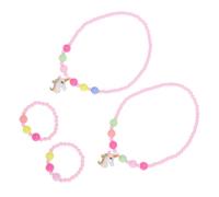 JOINPAYA Lot de 2 set de Bracelets Licorne pour Filles Ensemble Collier Garçon et Filles Rose Bracelet Simple et Léger Accessoire pour Fêtes Voyages et Activités Quotidiennes