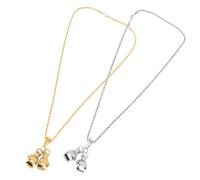 JOINPAYA Lot de 2 set de Colliers Punk en Métal Pendentifs Moufles de Boxe Argenté et Or Tour de Cou pour Homme et Femme Accessoires Mode pour Présent Anniversaire et Sport