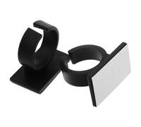 JOINPAYA Lot de 2 Supports de Micro en Plastique Solide, Pince Carrée Adhésif, Accessoires pour Interview et Animation Karaoké, Clips Suspendre pour Microphone