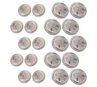 JOINPAYA Lot de 20 Boutons en Métal Argenté pour Manteaux et Blazers, Style Couronne Britannique, 18 Mm 23 Mm, Boutons Ronds Robustes pour Couture et Loisirs Créatifs