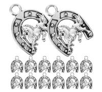 JOINPAYA Lot de 20 Breloques en Alliage Forme Cheval Style Western Argenté, Charms pour Fabrication de Bijoux Diy, Porte-clés et Bracelets, Accessoires Polyvalents pour Création Artisanale