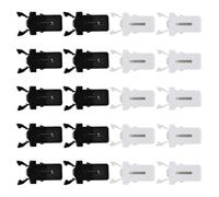 JOINPAYA Lot de 20 Loquets à Clip Universels pour Poubelle, Accessoires de Réparation en Plastique Résistant, Boutons-poussoirs Noirs et Blancs, Fournitures pour Corbeilles à Déchets,