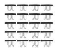 JOINPAYA Lot de 20 Petites Pinces à Cheveux pour Perruques, Dents en Acier, Tissu Noir, Faciles à Utiliser pour Extensions de Cheveux