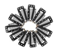 JOINPAYA Lot de 20 Pinces à Cheveux pour Extensions, Clips à Pression Noirs 10 Dents en Métal, Accessoires pour Coiffure Féminine et Maintien de Perruques, Petites Pinces Coiffure