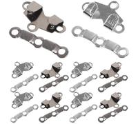 JOINPAYA Lot de 20 set de Crochets Métalliques pour Pantalons Agrafes à Couture à 2 et 3 Griffes Finition Argenté et Noir Kit de Pièces pour Vêtement pour Réparation et Ajustement