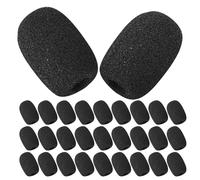 JOINPAYA Lot de 200 Bonnettes Anti-Vent en Mousse pour Microphone de Casque Mini Protection 30X22X8 MM Noire Bonnette Anti-Bruit pour Conférences Cours et Prises de Parole