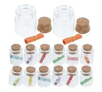 JOINPAYA Lot de 24 Mini Flacons en Verre Décoratifs 22 X 25 Mm avec Bouchons en Liège, pour DIY, Loisirs Créatifs et Décoration Intérieure, Bocaux avec Rouleaux de Papier pour Messages