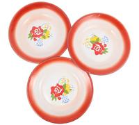 JOINPAYA Lot de 3 Assiettes en Fer Émaillé Vintage 20 Cm, Plateaux de Service Épais Cuisine Vapeur, Ustensiles Cuisine Robustes, Plateaux Repas Pratiques pour Maison et Style Aléatoire