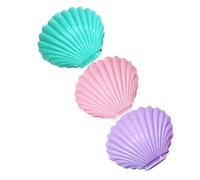 JOINPAYA Lot de 3 Boîtes à Bonbons Coquillage Petite Taille, Coffrets à Bijoux en Plastique Rigide, Couleurs Pastel, Boîtes de Rangement pour Boucles D'oreilles, pour Fêtes, Mariages