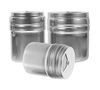 JOINPAYA Lot de 3 Bouteilles de Conservation des Épices en Acier Inoxydable Couvercle Perforé, Design Moderne Élégant, Usage la Cuisine à Table, pour Préparation de Repas