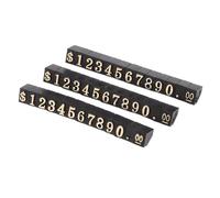 JOINPAYA Lot de 3 Cubes d'Affichage de Prix Numériques Dorés Taille Moyenne Présentoir de Comptoir pour Bijoux Symboles Kit Modulable pour Affichage Prix au Détail Étiquettes