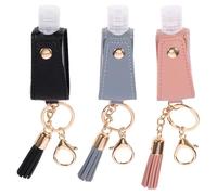 JOINPAYA Lot de 3 Flacons de Voyage Vides 30 Ml Porte-clés Bouteilles Rechargeables pour Lotion Mains Petit Flacon de Voyage Étanche Couleurs Noir Bleu Clair et Rose Accessoire Pratique
