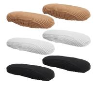 JOINPAYA Lot de 3 Paires de Housses de Protection Extensibles pour Accoudoirs de Chaise de Bureau en Tissu Jacquard Lavables et Amovibles Dimensions 32X8 CM Couleurs Noir Gris Clair et